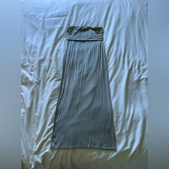 Joah Brown Foldover Maxi Skirt Dress in Sage - Picture 5 of 6